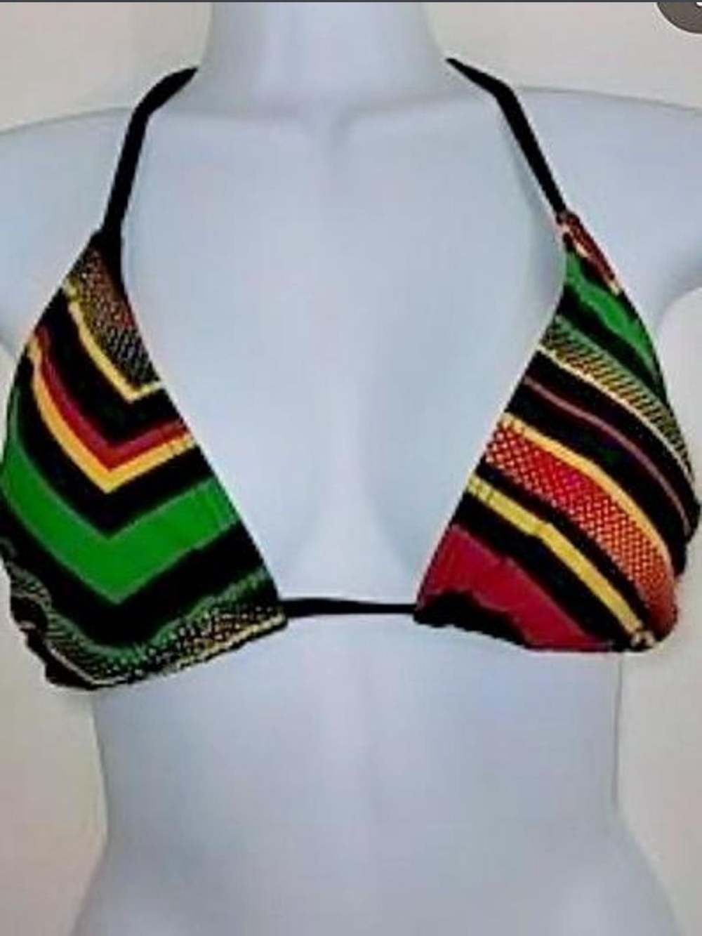 Shi by JOURNEYS Black Multicolor Chevron Triangle Bikini Top